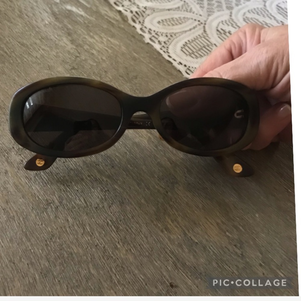 Chanel tortoise shell sunglasses.